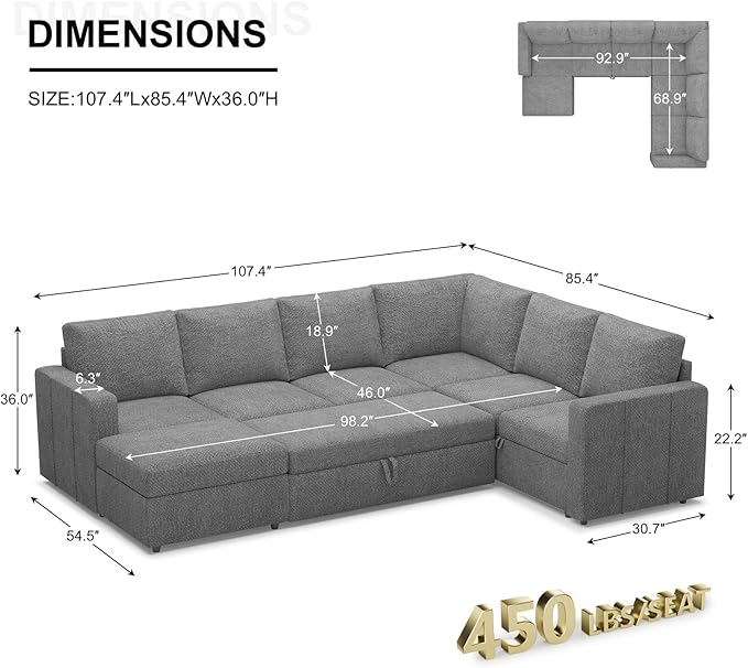 Belffin Modular Sectional Sleeper Sofa