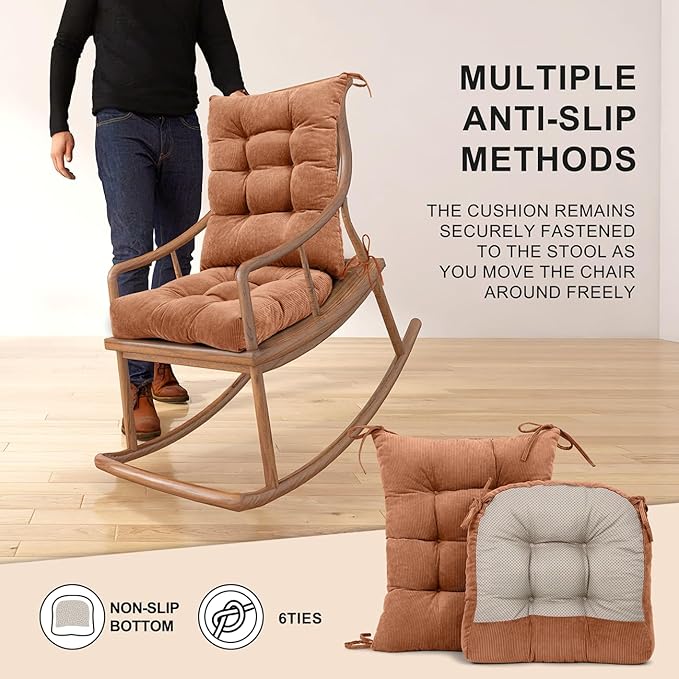Lokex Rocking Chair Cushion Only, Tufted Non-Slip Comfortable Rocking Chair