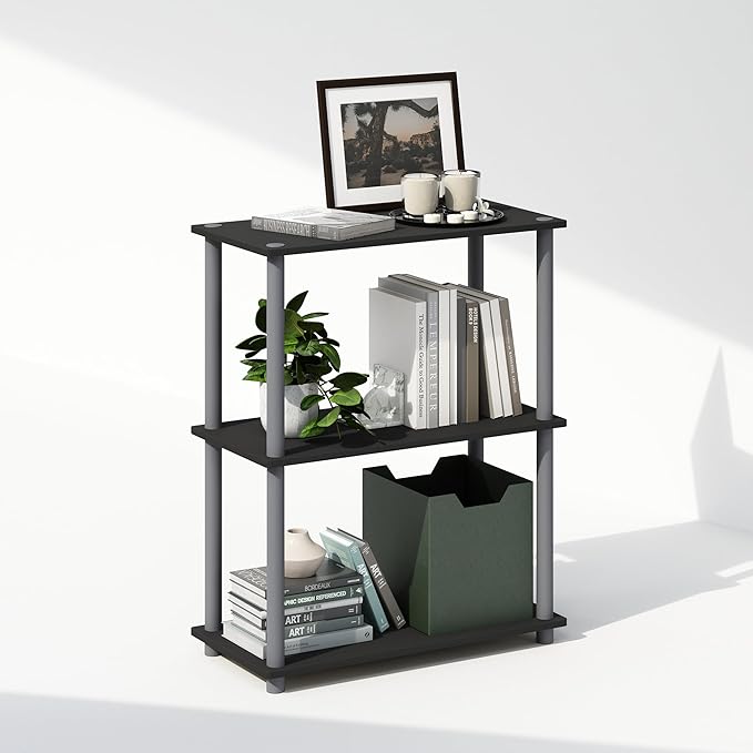 Furinno Turn-N-Tube Book Shelf, 3-Tier Bookshelf, Bookcase