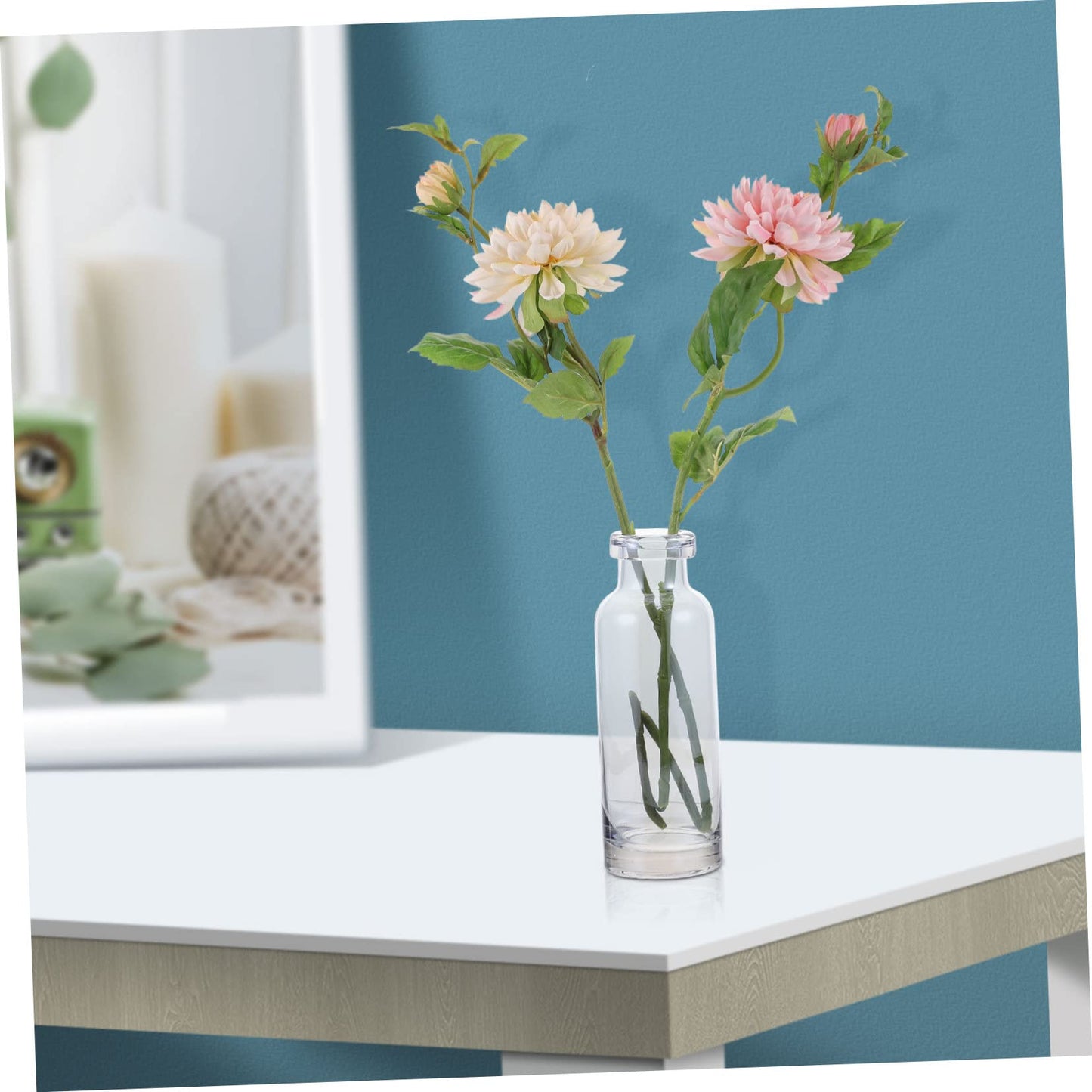 OUNONA Glass Hydroponic Plant Vase for Home Decoration Transparent Small Mouth Terrarium for Indoor Propagation and Stylish Room Accent