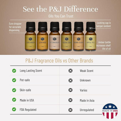 P&J Trading Fragrance Oils for Diffusers for Home Cozy Home Set Fragrance Scents for Candle Making - Soap Making Supplies - Car Diffuser Scents - Essential Home Gift Set - Amber, Clove & More