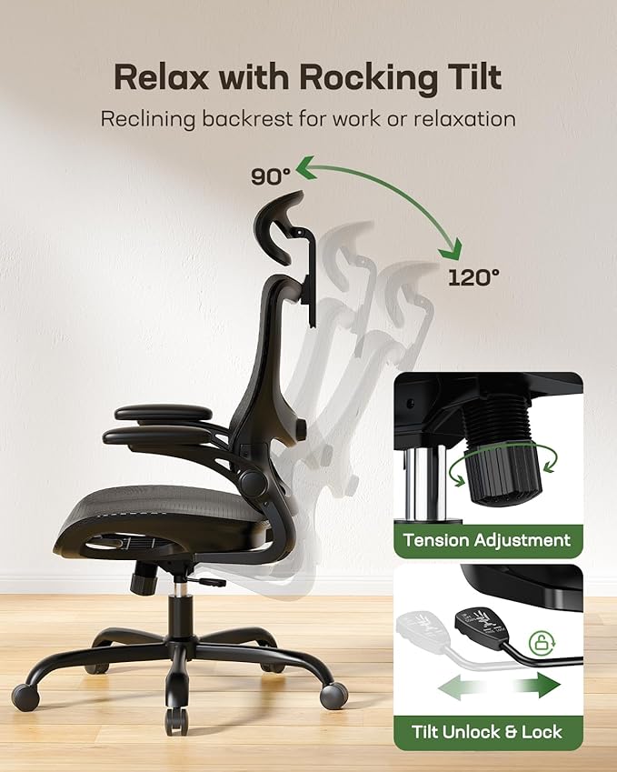 Marsail Ergonomic Mesh Office Chair High Back Home Office Desk Chair