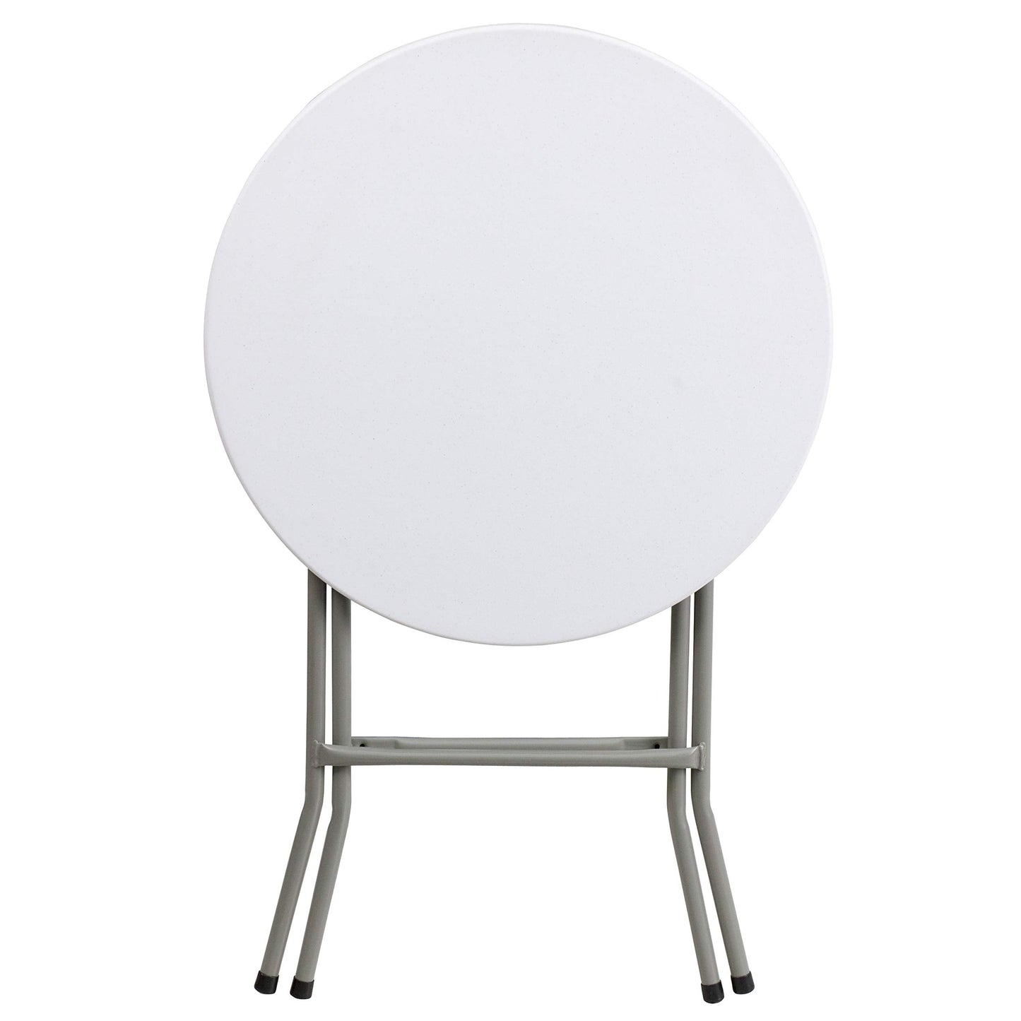 Flash Furniture Elon 2' Round All-Occasion Plastic Folding Event Table, Foldable Portable Banquet Table for Indoor/Outdoor Events, White