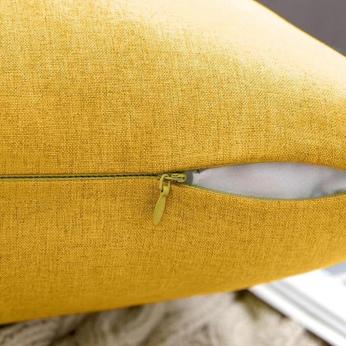 MIULEE Pack of 2 Decorative Outdoor Solid Waterproof Throw Pillow Covers Faux