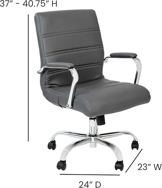 Flash Furniture Whitney Mid-Back Swivel LeatherSoft Desk Chair