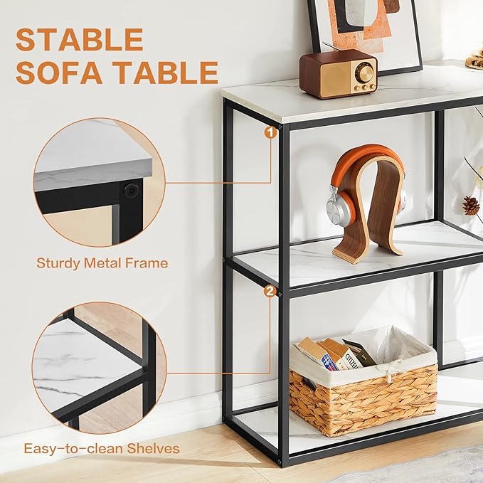 WOHOMO Console Table, 12 Inch Narrow Entryway Table