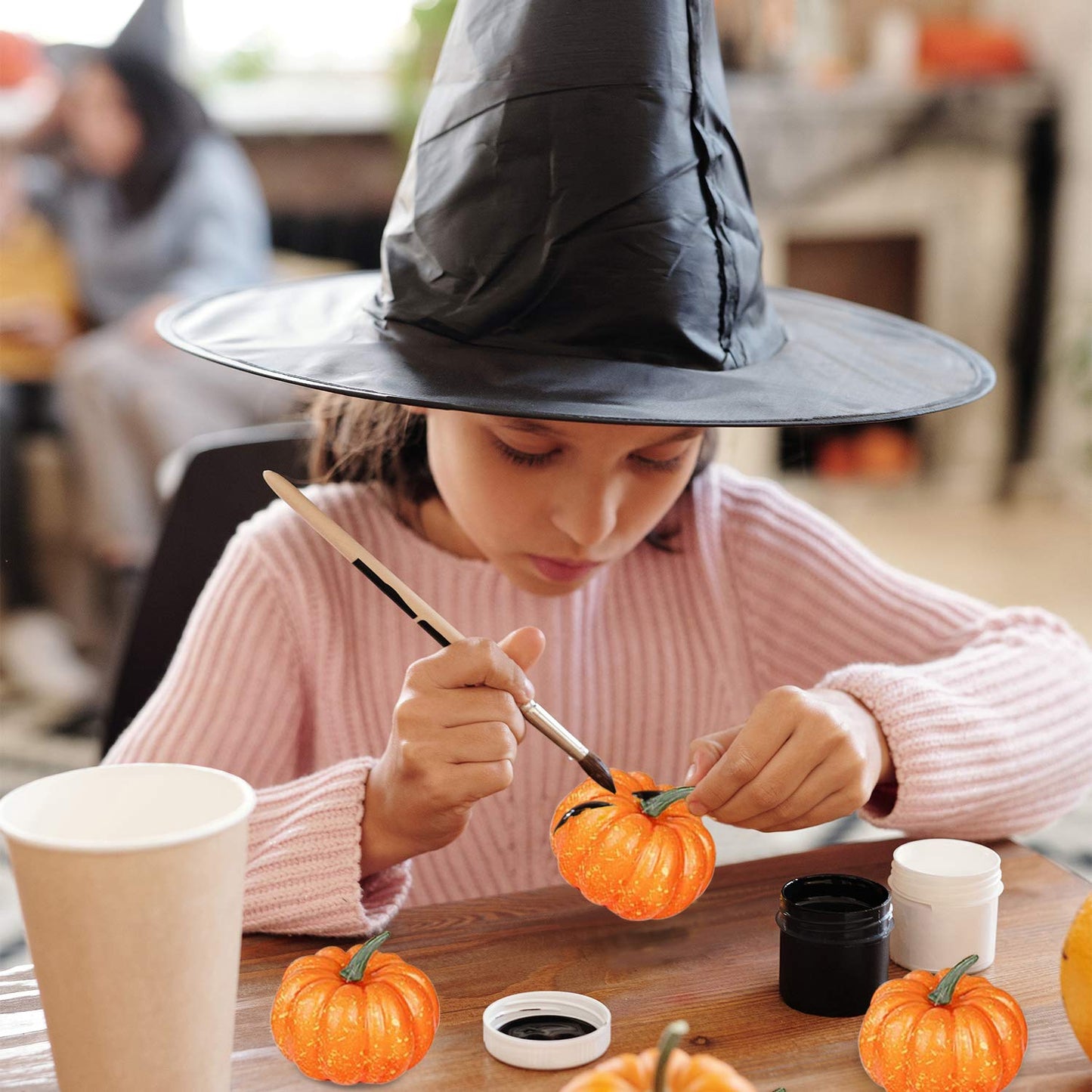Lainrrew 12 Pcs Mini Artificial Pumpkins, Fall Harvest Simulation Pumpkins Decor Fake Fruit Home Decor for Halloween Thanksgiving Party Decorations (Orange)