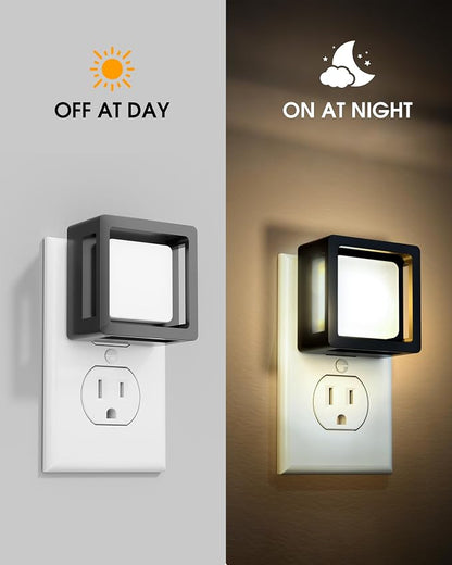 LED Night Light, Night Lights Plug Into Wall [2 Pack] with Dusk-to-Dawn Sensor, Dimmable Nightlights, Adjustable Brightness for Bathroom, Hallway,Toilet