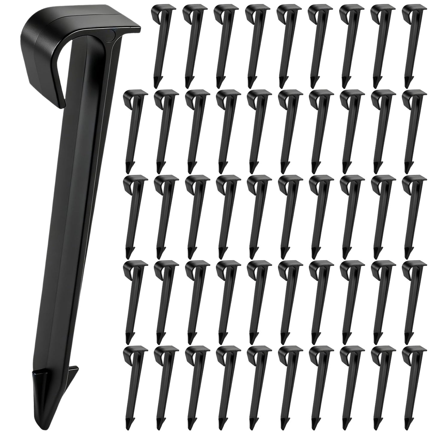 RedChili 50 Pack 1/2 Inch Irrigation Tubing Hold Down Anchor Stakes, Heavy Duty Drip Tubing Stakes 1/2" Drip Irrigation Tubing Fittings for Lawn Raised Bed Greenhouse Plant Watering System