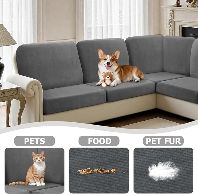 Arfntevss Sectional Couch Covers L Shape Couch Cushion Covers Slipcovers Fitted