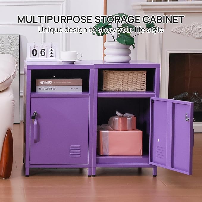 ALBAD Compact Metal Nightstand