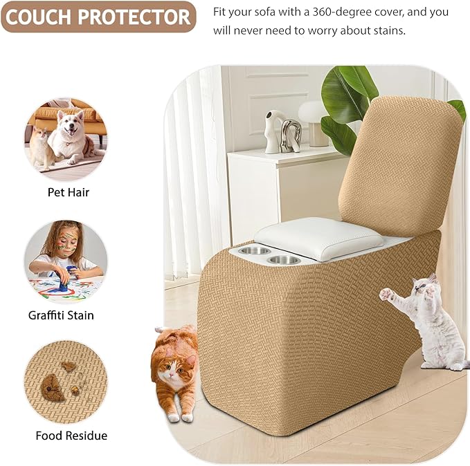 ALIECOM Recliner Sectional Couch Covers L Shape Stretch Corner Reclining