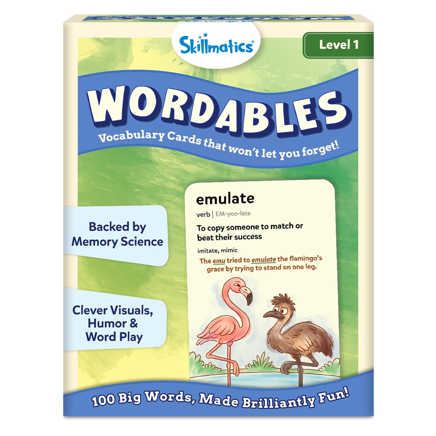 Skillmatics Vocabulary Flash Cards for Kids - Learn 100 Words with Wordplay, Visuals, & Soundplay, Educational Gift for Ages 8, 9, 10 & Up, Screen-Free Language Game