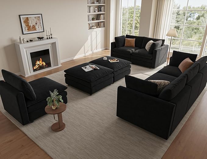 97" Cloud Couches for Living Room, 29.1" Deep Seat Modular Sectional Sofa