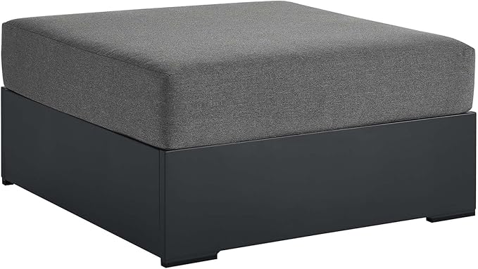 Modway Tahoe Aluminum Ottoman in Gray Charcoal