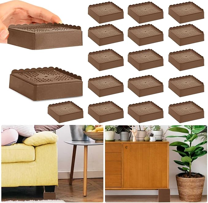 Bed Risers 1 inch, 2 inch, 3 inch, 4 inch Heavy Duty, Adjustable Furniture Riser
