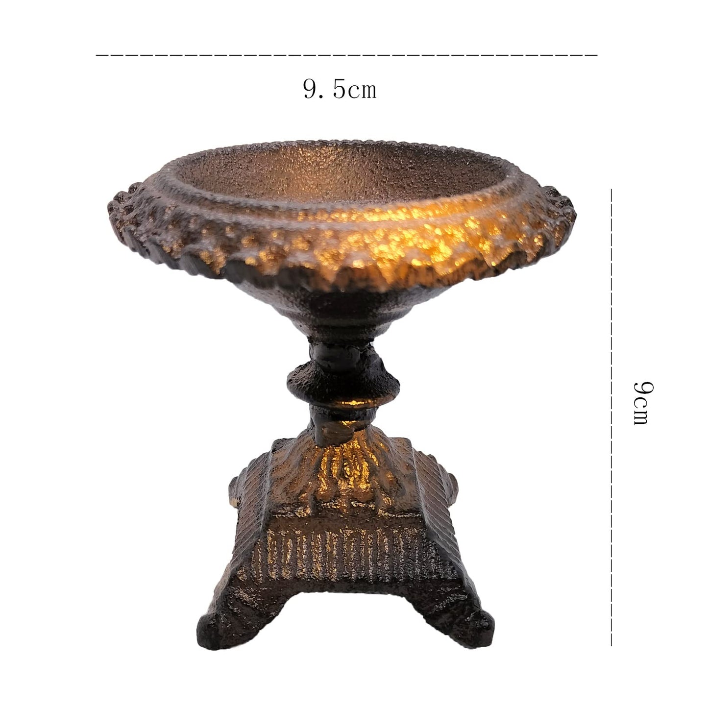 Heavy Duty Cast Iron Candle Holder, Retro Candlestick Holders, Handcrafted Metal Pillar Candle Stand for Dinner Home Garden Tabletop Decorative (B)