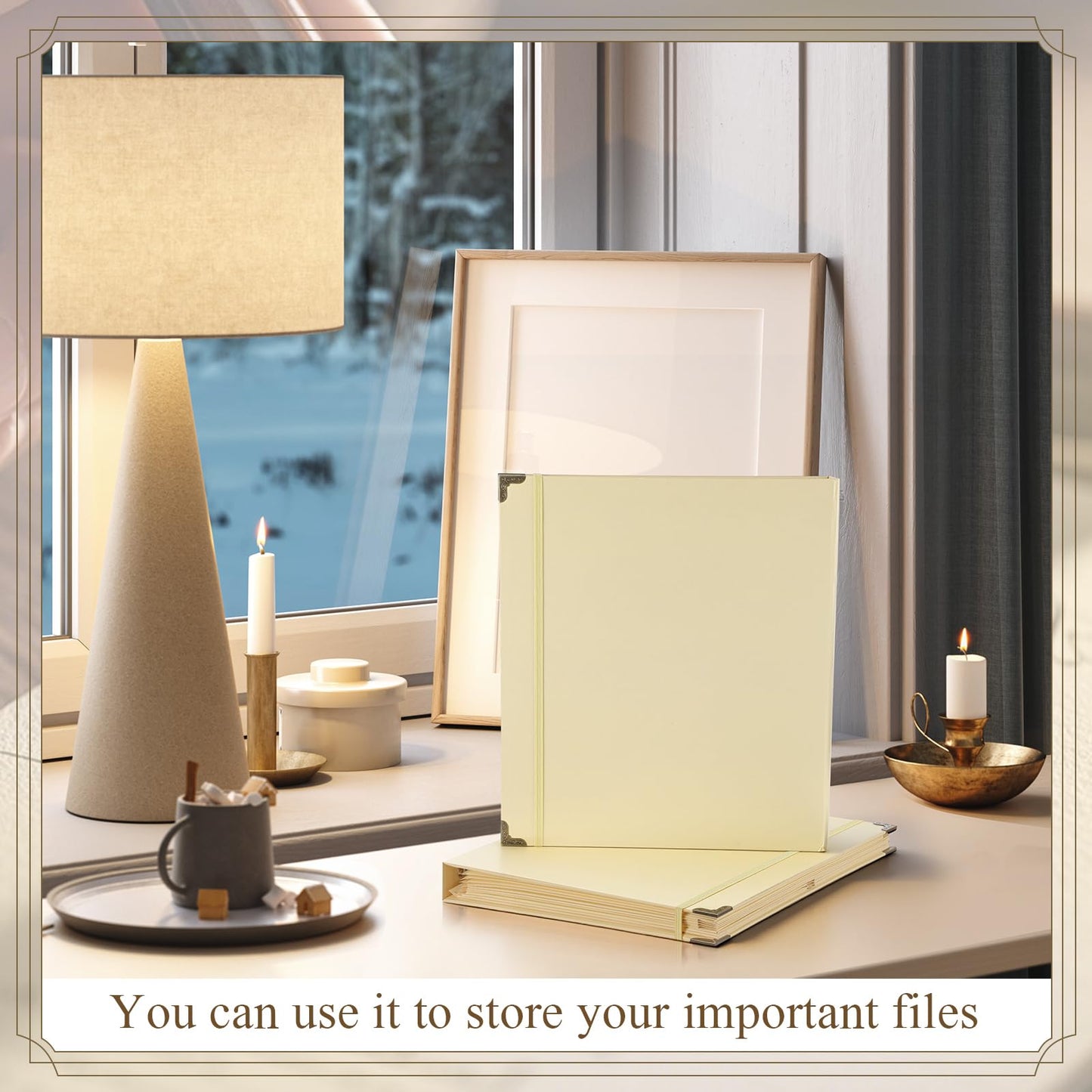 Marspark 3 Rings in Case I Die Binder Important Document Organizer with Labels, Life Pockets Organizer Expanding File Folder for Family Papers, Letters, Birth Certificates, Photos, Passports(Yellow)