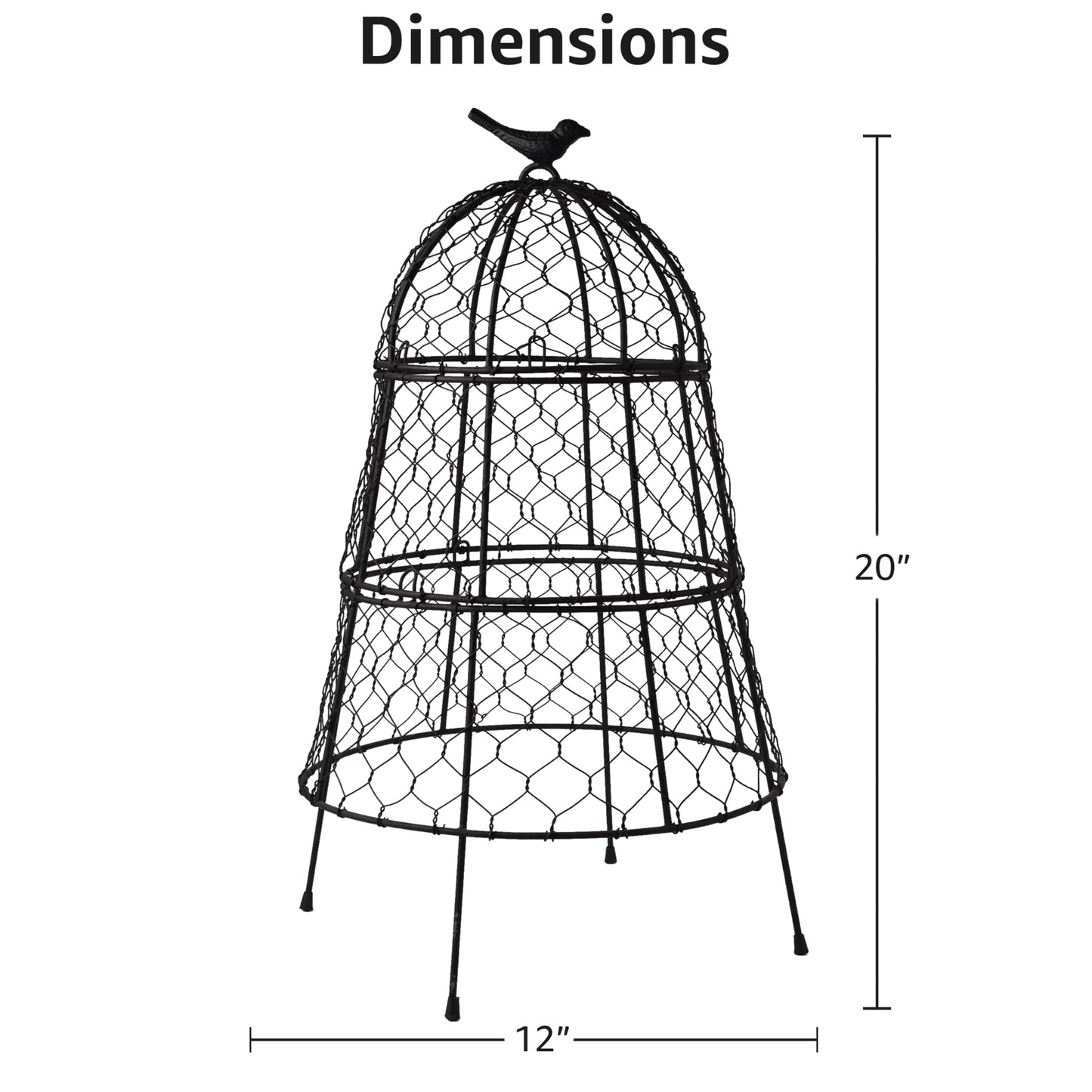 DHAMPOOH Pack of 12 Heavy-Duty Chicken Wire Plant Cloches – Rustproof Garden Protectors and Plant Cages for Vegetables and Flowers – Safeguard Plants from Deer and Critters – 20” x 12”
