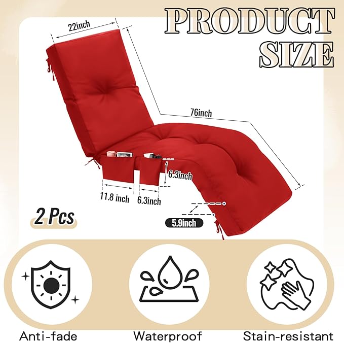 Kigley Outdoor Chaise Lounge Cushions
