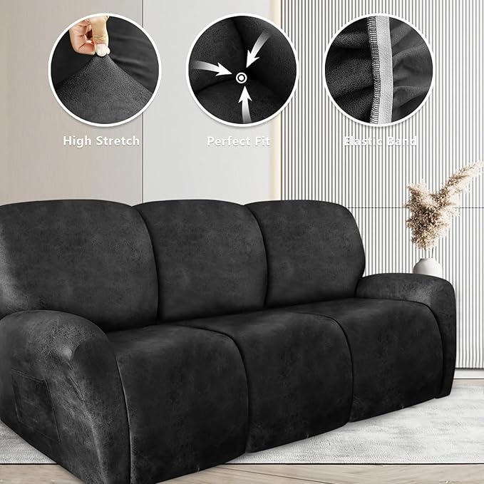 ANARACHON Recliner Couch Cover Leather Look Recliner Sofa Covers
