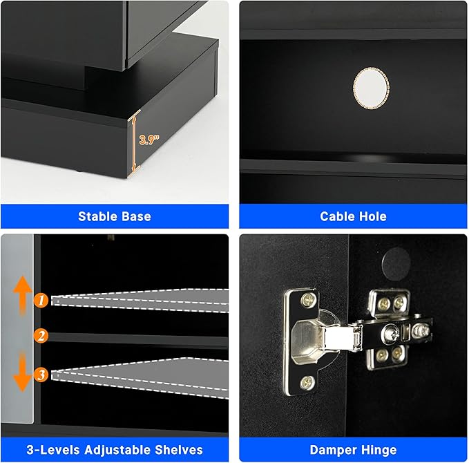 chartustriable 81IN LED TV Stands w/Power Outlet