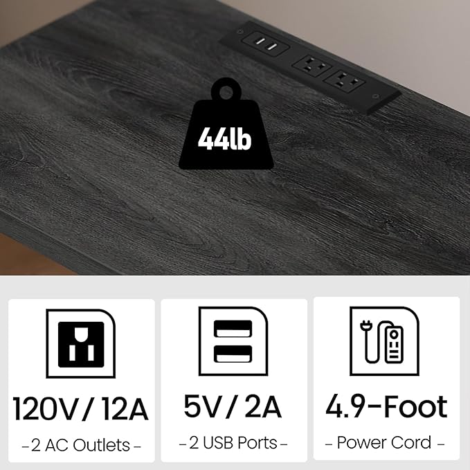 TUTOTAK End Table with Charging Station, Small Side Table with Outlets