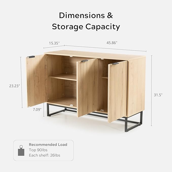 EYYTHUNG Fluted Storage Cabinet