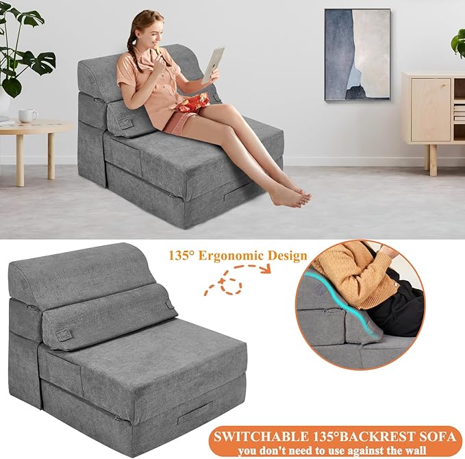 Foldable Sofa Bed for Adults Comfy Folding Sofa Bed, Convertible Sleeper Sofa