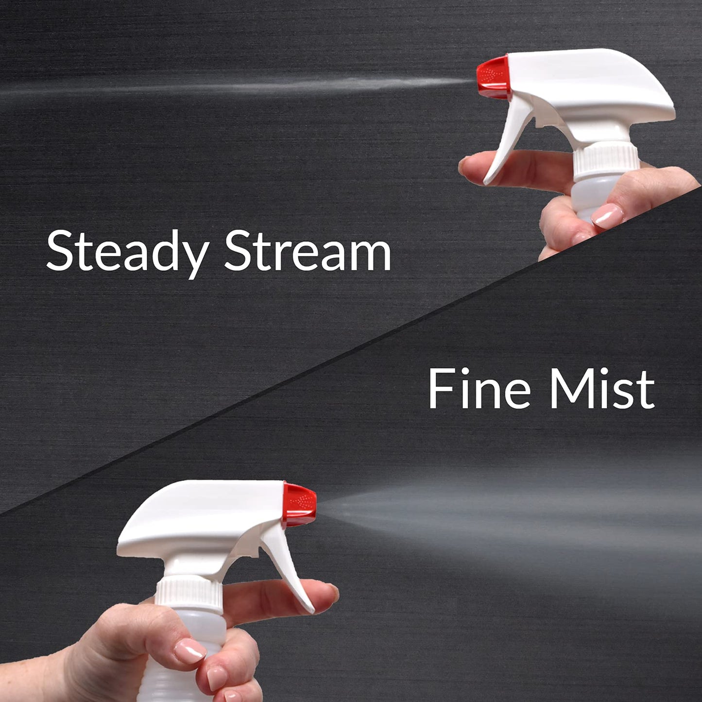 Pinnacle Mercantile Plastic Spray Bottles USA Made 4 Pack 16 oz Leak Proof Empty Refillable Mist/Stream for Cleaning Solutions, Plants, Hair, Bleach, Vinegar, Alcohol Safe