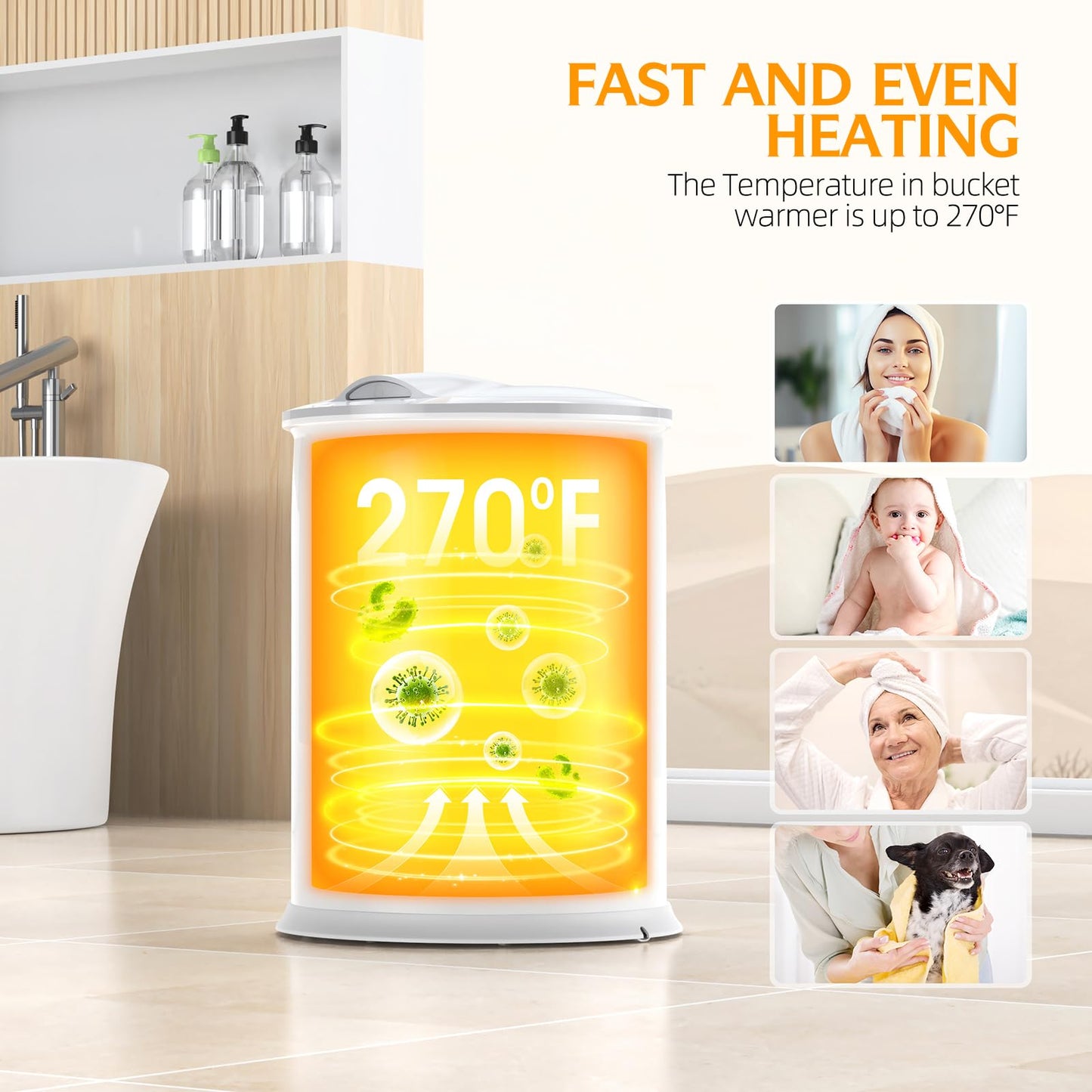 Luxury Hot Towel Warmer, Smart Timed Large Towel Warmers for Bathroom, Led Temperature Display, Insulation Effect Up to 150 Minutes, Delay Time Up to 24 Hours, Best of The Best（White）