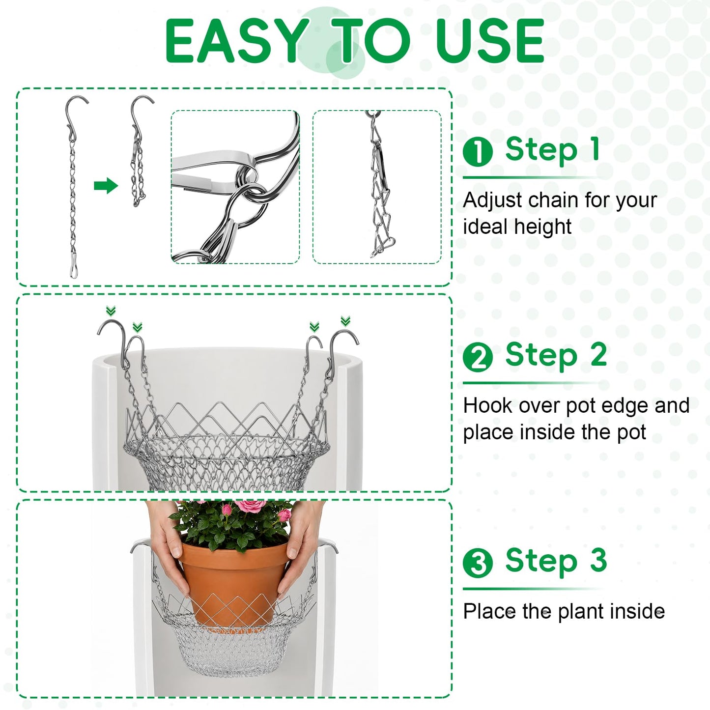 Axcoix 2 Pack Adjustable Height Plant Risers for Inside Pots, Rustproof Stainless Steel Planter Inserts for Large Tall Pots Opening 12-18 Inches Wide, Planter Lift Insert for Indoor Outdoor Planters