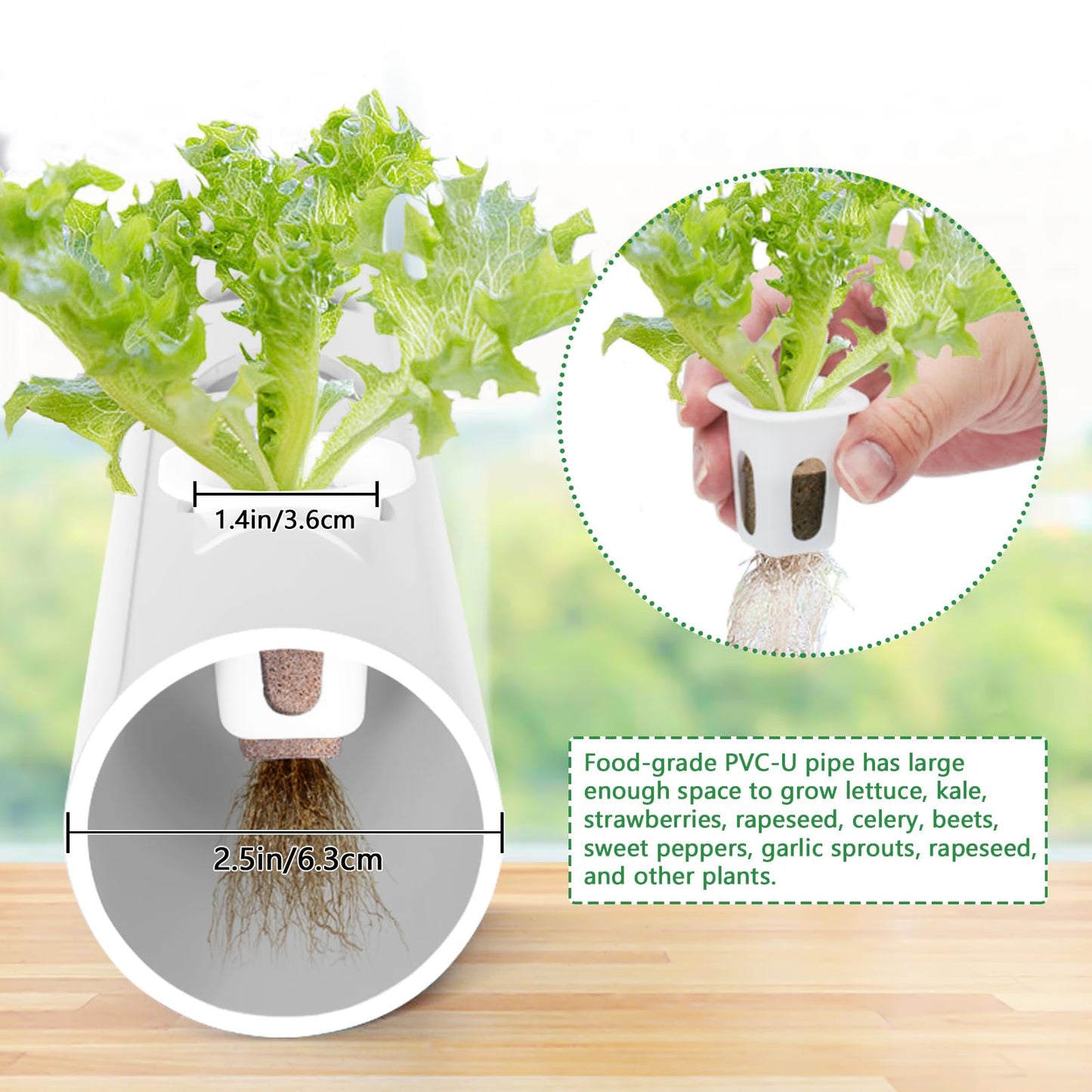 LAPOND Upgraded Hydroponics Growing System Kit,108 Plant Sites 3 Layers Food-Grade PVC-U Pipes Hydroponic Grow Kit Gardening System for Vegetables,Flowers,Fruits,Herbs