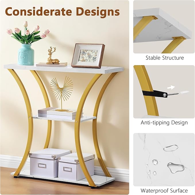 Hoctieon 3 Tier Console Table