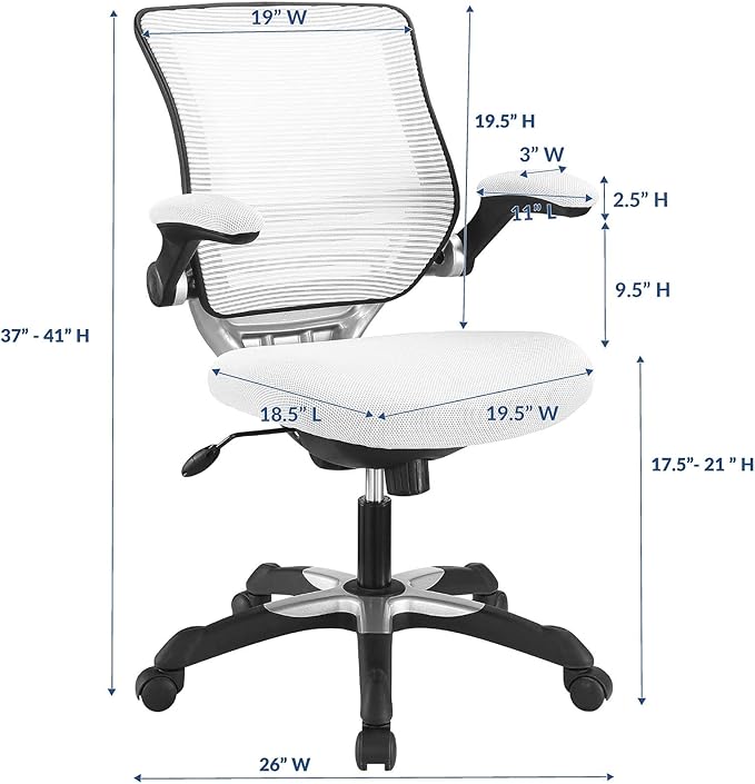 Modway Edge Mesh Back and Mesh Seat Office Chair In Black