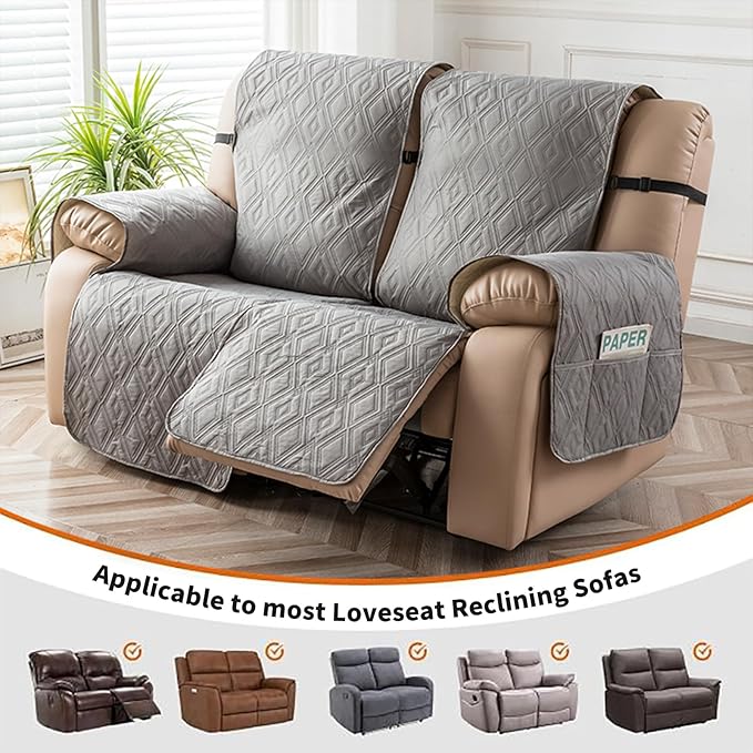 Genina Loveseat Recliner Cover Non-Slip, Sofa Cover