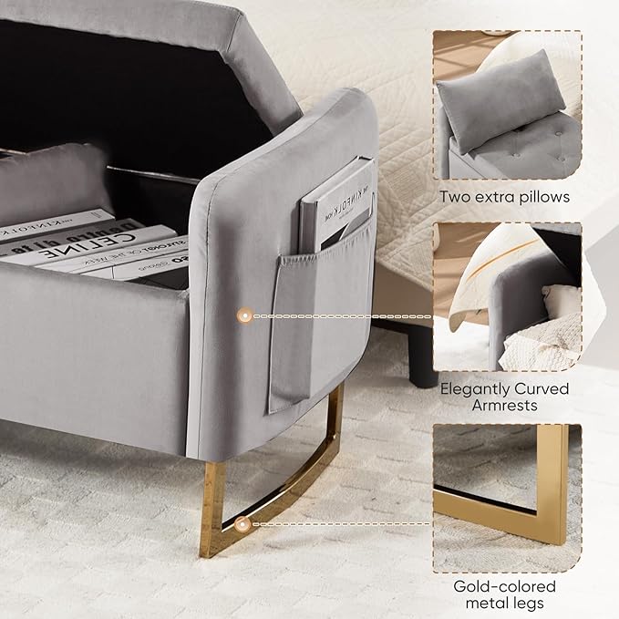 48" End of Bed Bench, Modern Storage Benches