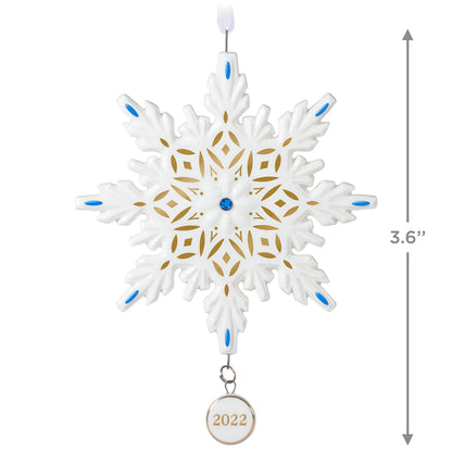 Hallmark Keepsake Christmas Ornament 2022 Year-Dated, Snowflake, Porcelain