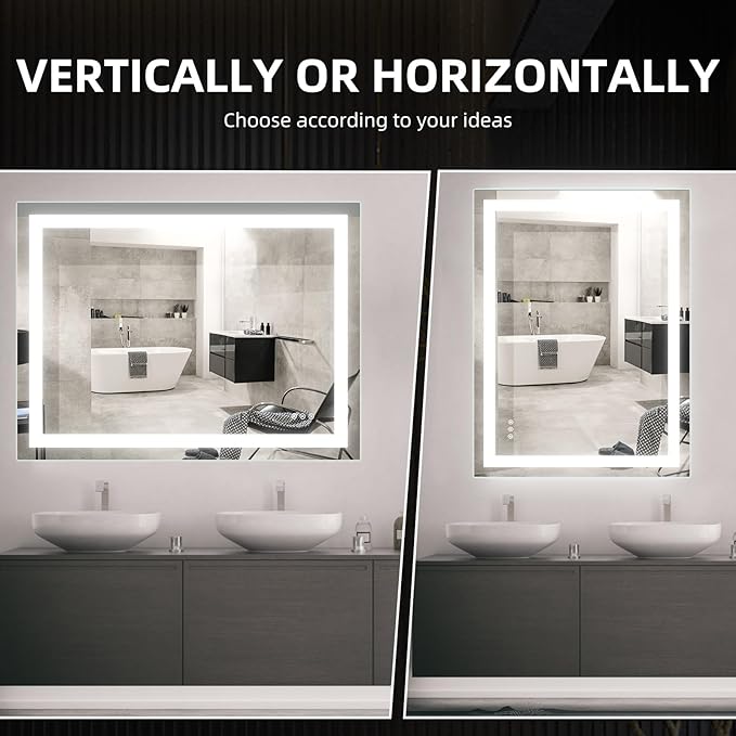 48" L x 36" W LED Bathroom Mirror