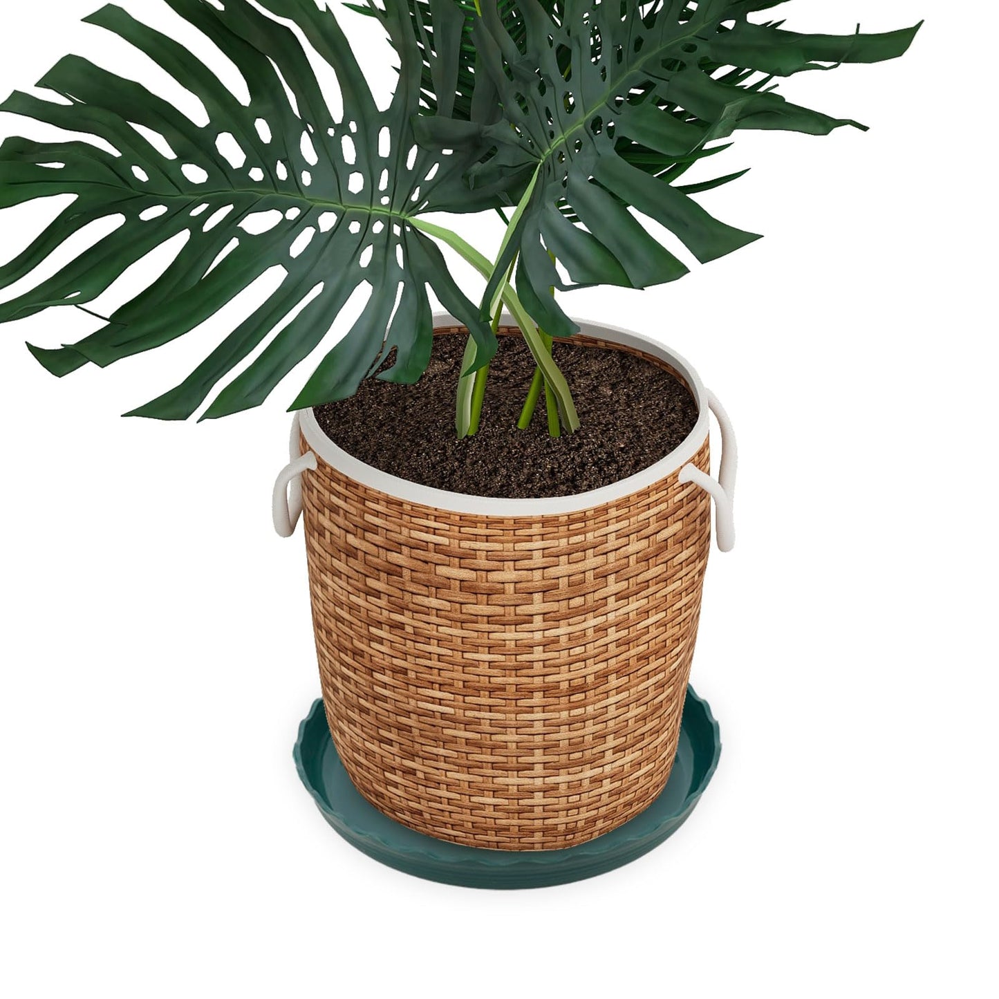 Dnyta 12pcs Dark Green Plant Saucer Plastic Planter Water Tray Flower Saucers Plates for Indoor Outdoor Plants (6" /8" / 10")