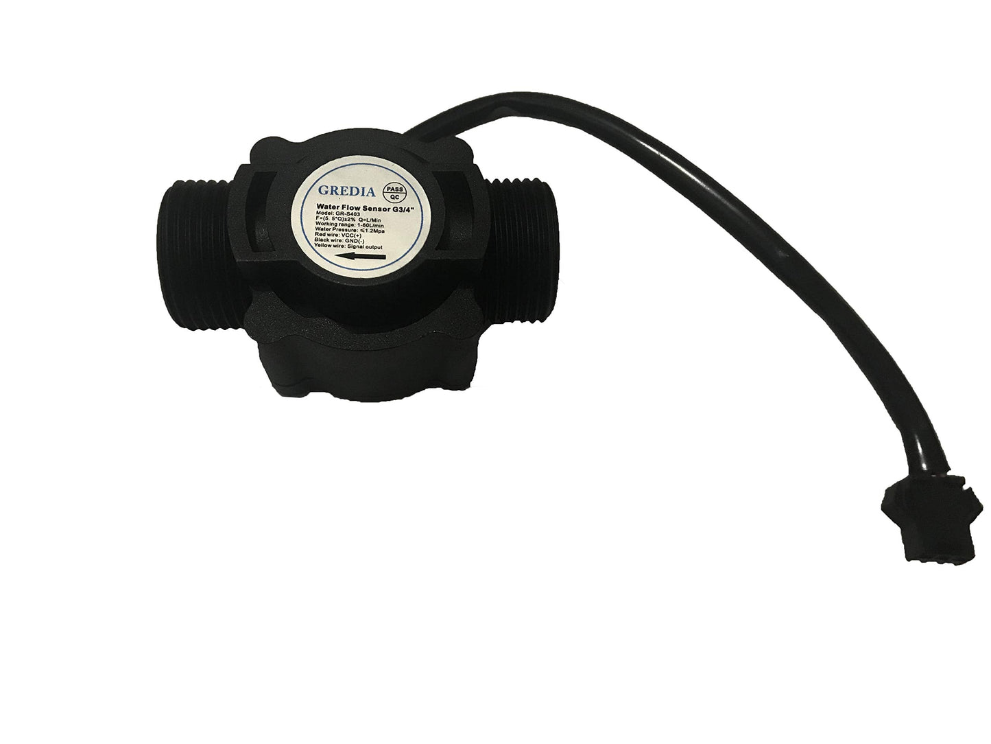 GREDIA Digital LCD Display Quantitative Controller Water Control + 3/4" Hall Effect Flow Sensor Flowmeter + 3/4" Solenoid Valve N/C Normally Closed +24V Power