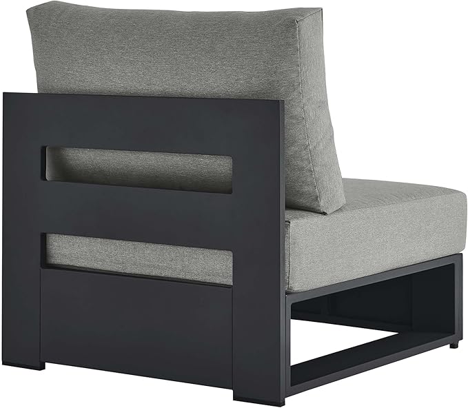 Modway Tahoe Aluminum Armless Patio Gray Modular Weather-Resistant