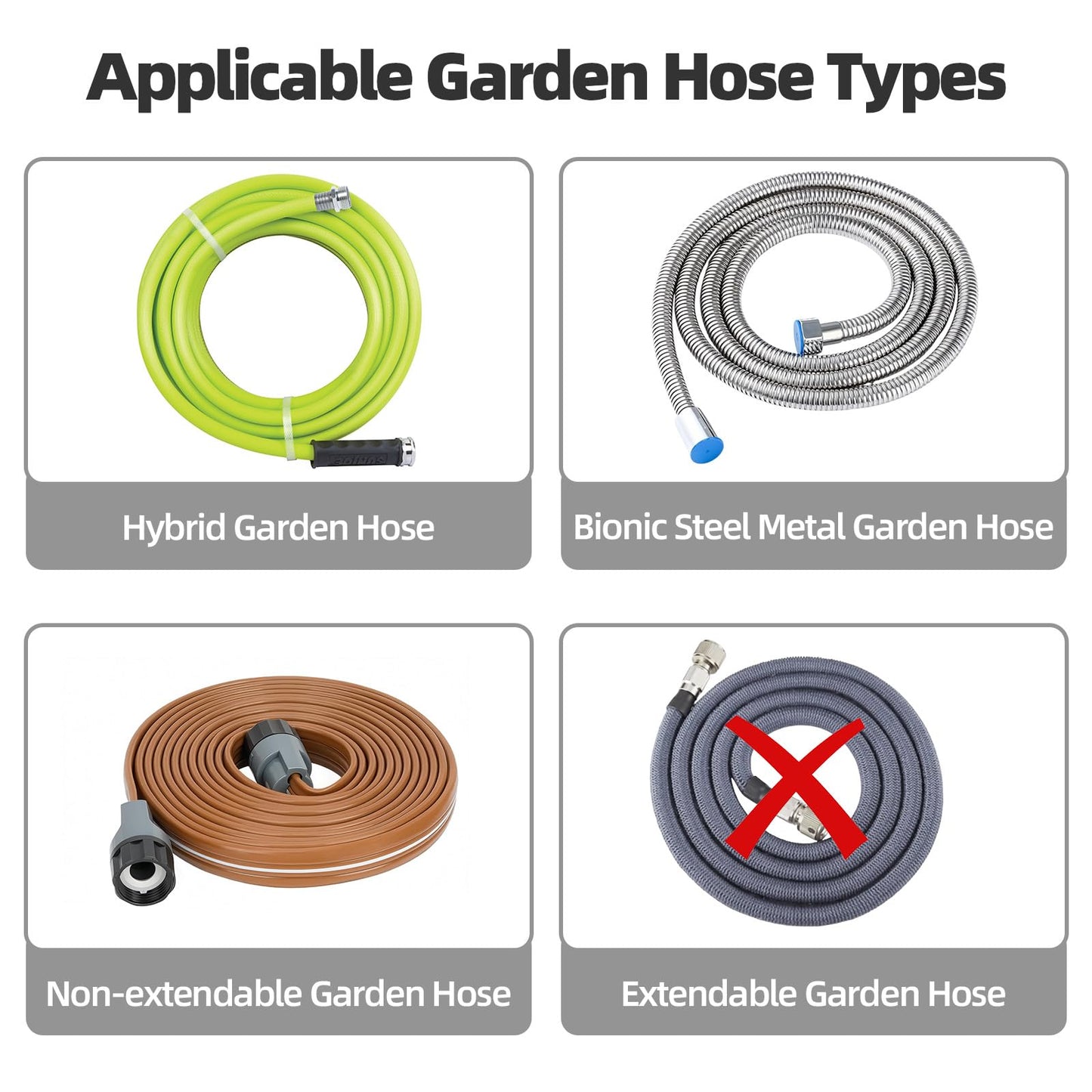 YESTAR Water Hose Reel Cart, Holds 60-80 Ft of 5/8 Inch Hose, Grey Wall Mounted Garden Hose Cart, Portable Hose Reel for Convenient Storage and Watering