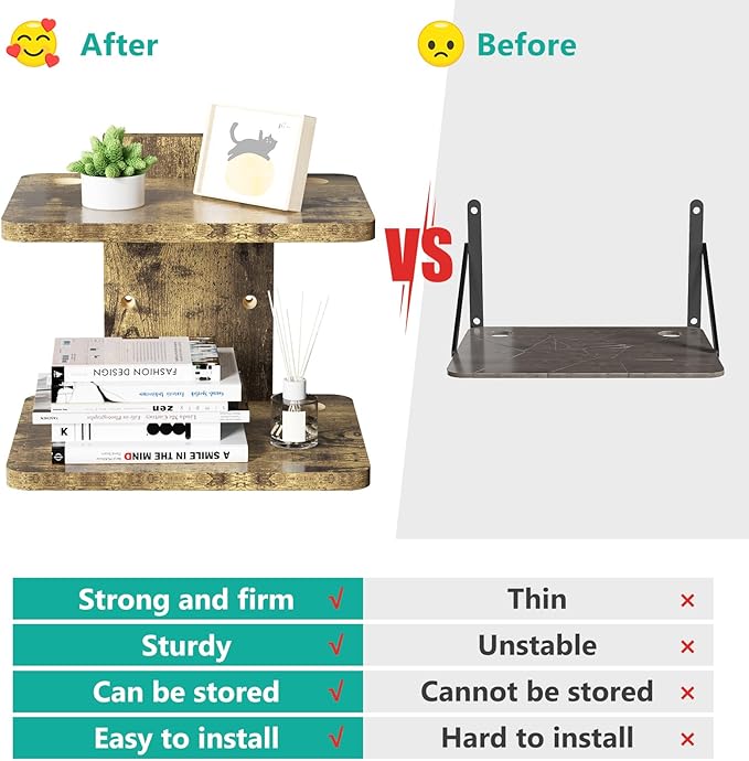 WALI Floating TV Shelf, 2 Tier Projector Shelf