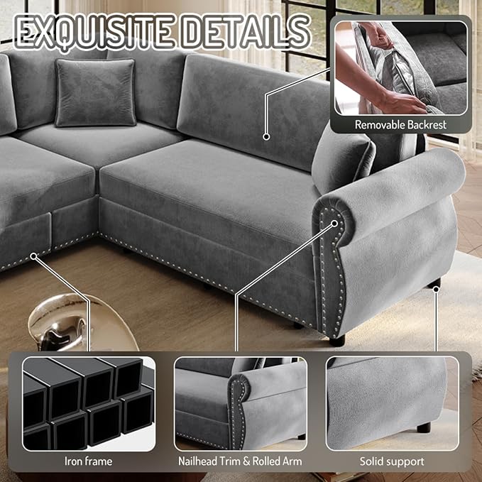 88.2" Sectional Sleeper Sofa
