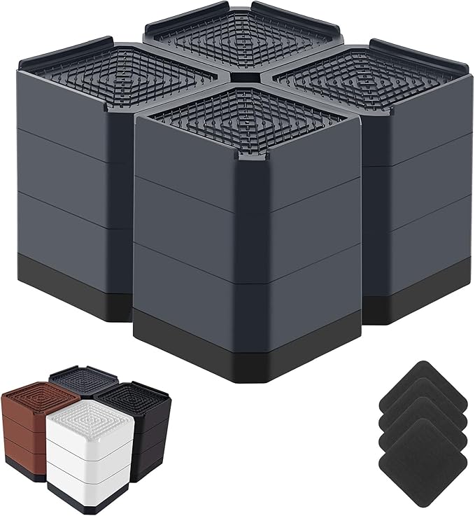 Bed Risers Heavy Duty, Adjustable Furniture Riser Blocks Lift 1.5, 4.3 inches
