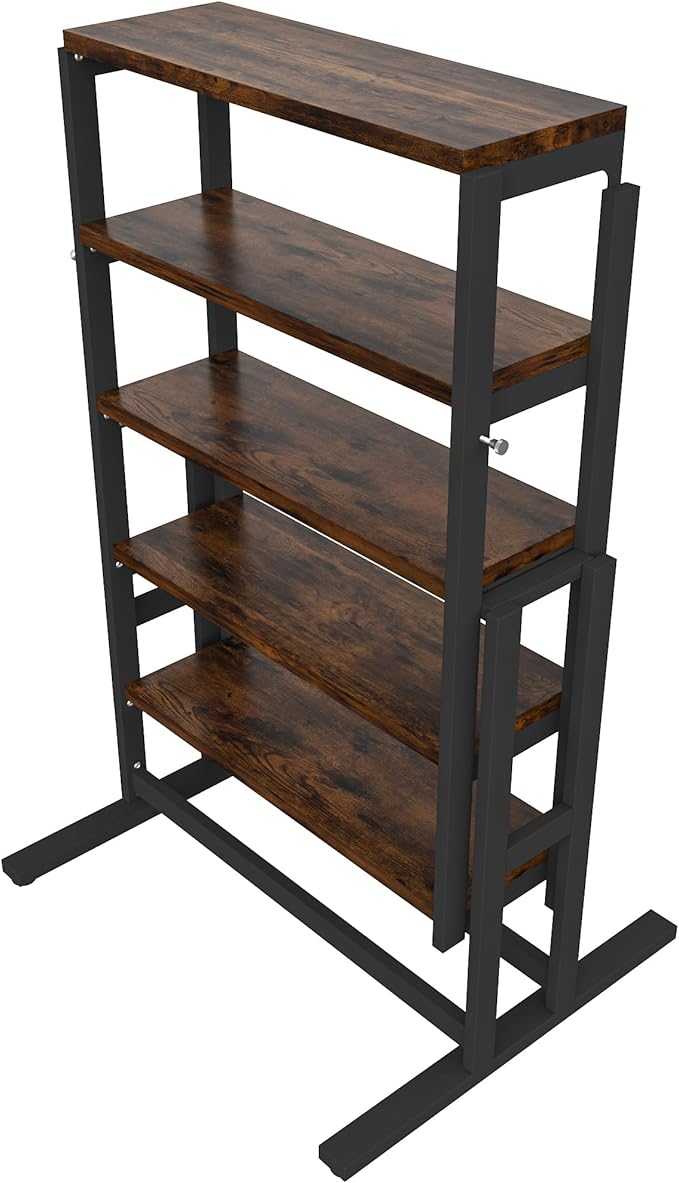 Convertible Dining Table, 2 in 1 Bookshelf to Kitchen Table, Space Saving
