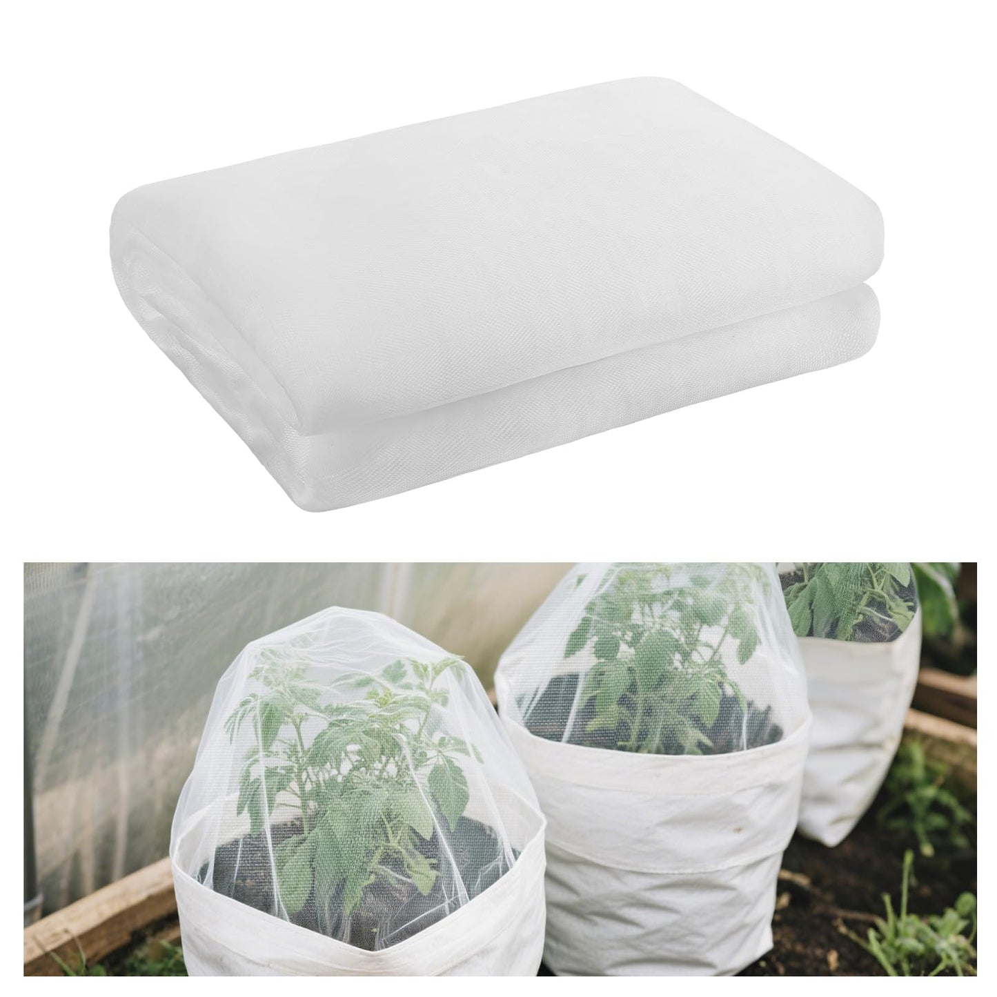 4x10ft Garden Netting - Ultra Fine Mesh Plant Covers to Keep Small Animals Pest Out, Bird Barrier for Protecting Vegetables Fruits Flowers Raised Beds (Without Support Pole)