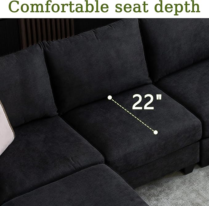 122.8" Large Sectional Couches for Living Room, 6 Seater L Shaped Modular