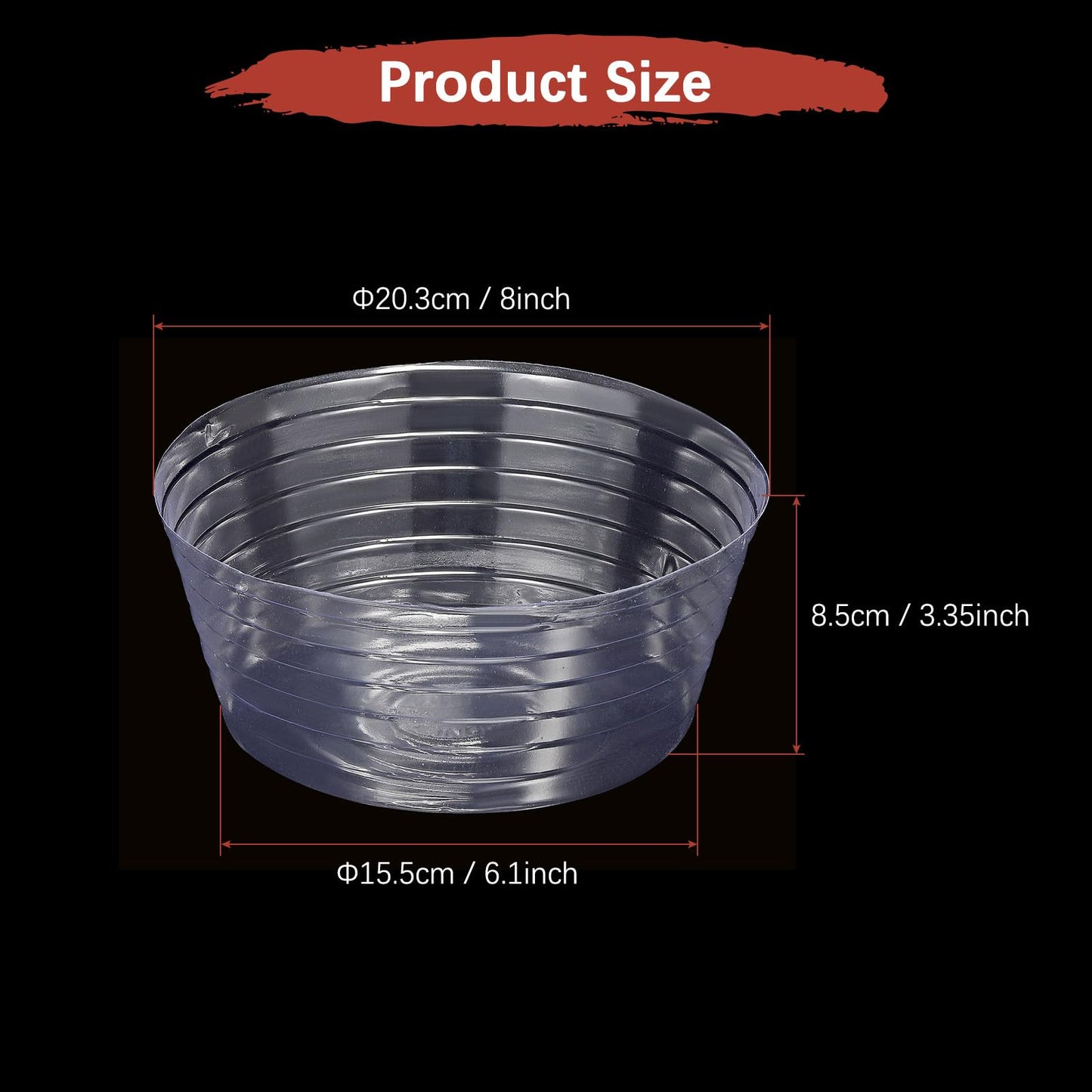 TIXIPEM 8IN Plant Pot Saucer [10PCS] - Round Deepened Flower Drip Tray Use for Indoor Outdoor Garden Potted Plants - [Clear] Plastic Plant Saucer